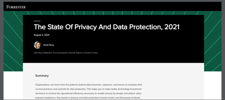 Artikel Forrester: The State Of Privacy And Data Protection, 2021 Bild