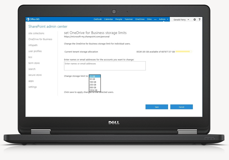 Einfache Admin-Kontrollen Dell Laptop Screen