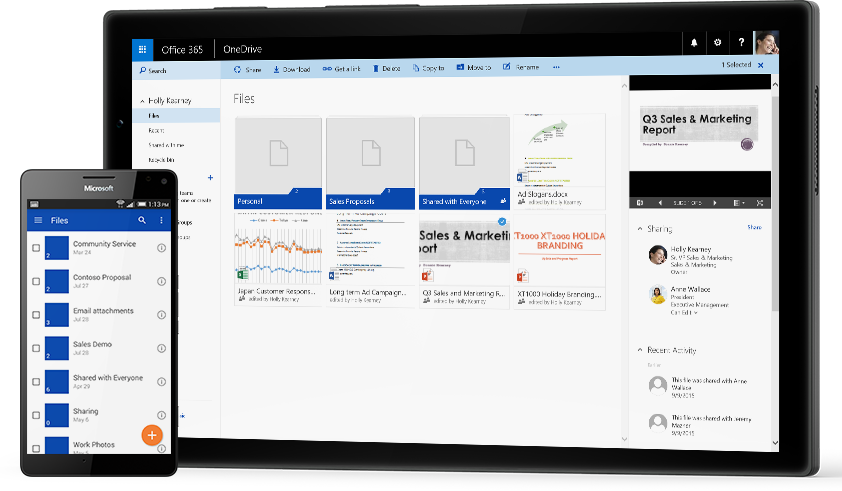 All Ihre Dateien auf jedem Gerät Microsoft OneDrive für Business